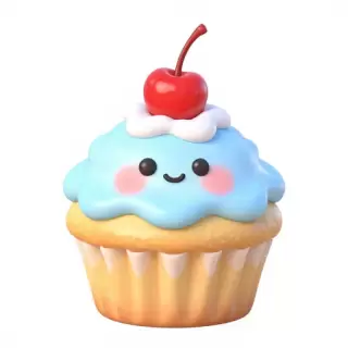Cupcake with Cherry Blush