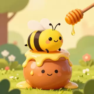 Bees around Honey Pot