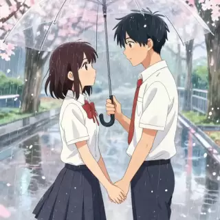 Umbrella in Spring Rain