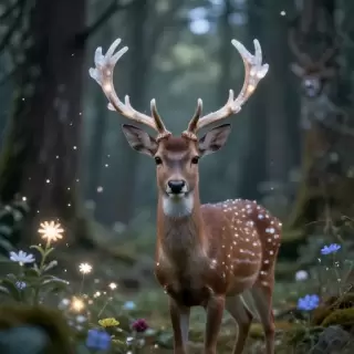Crystal Deer in Enchanted Woods