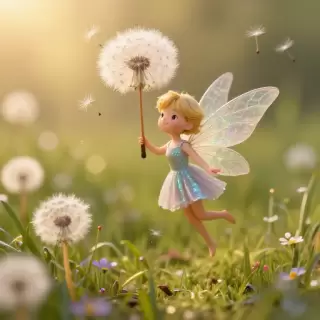 Pixie with Dandelion Parasol