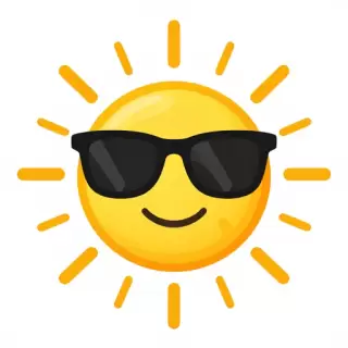 Happy Sun with Sunglasses