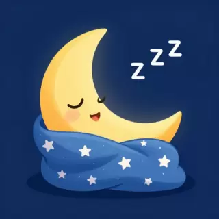 Sleepy Moon with Blanket