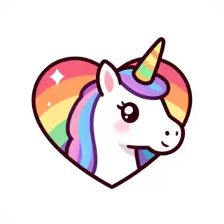 Rainbow Unicorn Heart