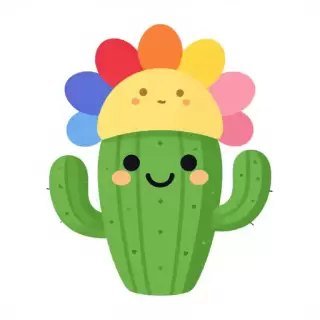 Cactus with Flower Hat