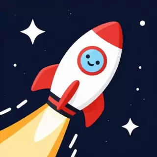 Space Rocket with Star Trail