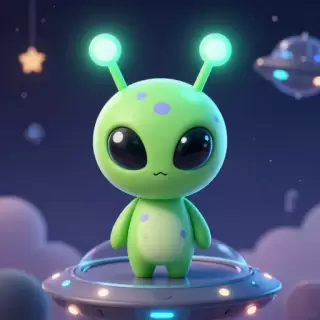 Alien with Glowing Antenna