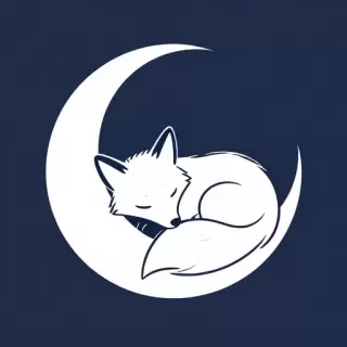 Sleeping Fox with Moon
