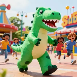 Inflatable T-Rex Chase