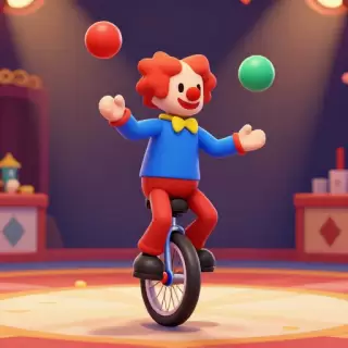 Goofy Rainbow Unicycle