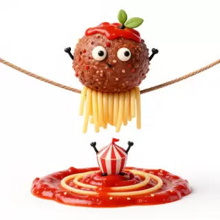 Spaghetti and Meatball Acrobats