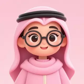 Cheerful Arab girl in rose outfit