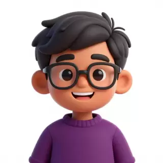 Beaming South Asian boy in plum sweater