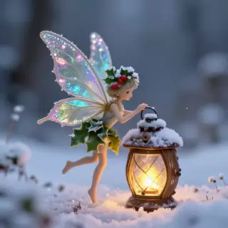 Fairy with Holly Wings