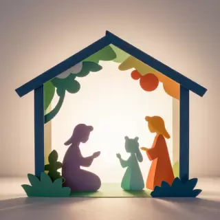 Paper Cut-Out Nativity