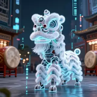 Holographic Lion Dance