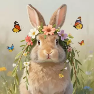 Floral Fairy Bunny