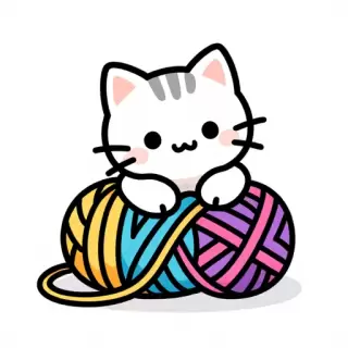 Kitten with Yarn