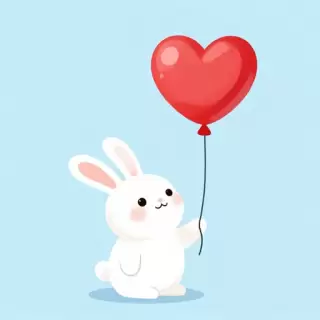 Bunny with a Balloon