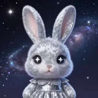 Silver Glitter Bunny Avatar