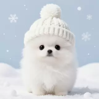 White Pomeranian Puppy