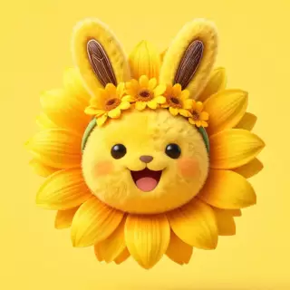 Yellow Sunflower Bunny