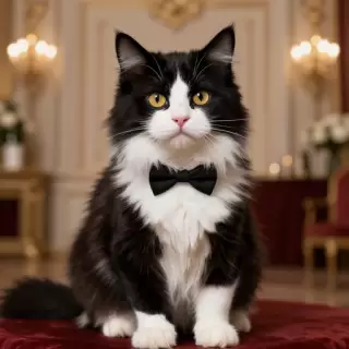Tuxedo Fuzz Cat