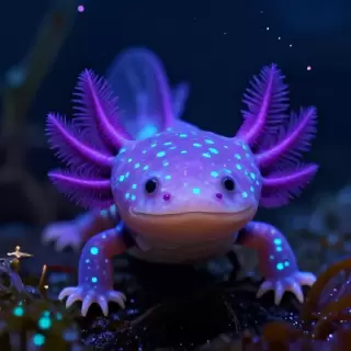 Neon Axolotl Glow