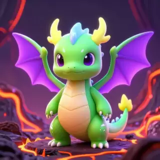 Neon Dragon Hatchling