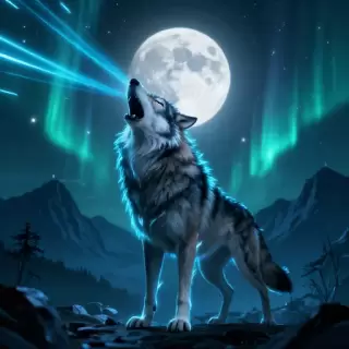 Neon Wolf Moon