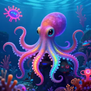 Neon Octopus Deep