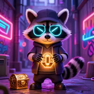 Neon Racoon Bandit