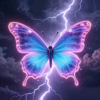 Neon Butterfly Storm