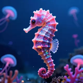 Neon Seahorse Dream