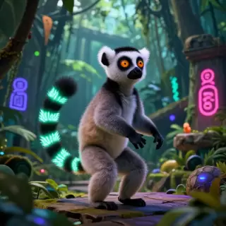 Neon Lemur Dance