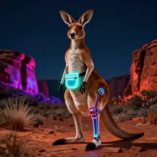 Neon Kangaroo Hop