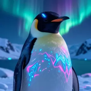 Neon Penguin Chill