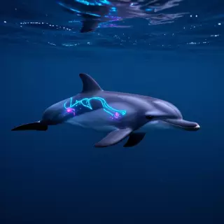 Neon Dolphin Wave