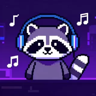 Pixel DJ Raccoon