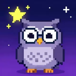 Pixel Stargazer Owl