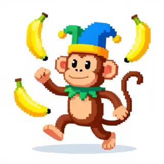 Pixel Jester Monkey