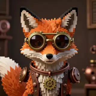 Pixel Steampunk Fox