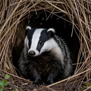 Badger in the Hedgerow