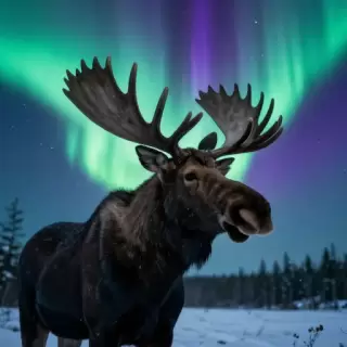 Northern Lights Moose