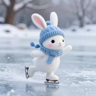 Ice Skating Bunny
