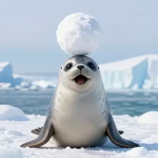 Seal with a Snowball