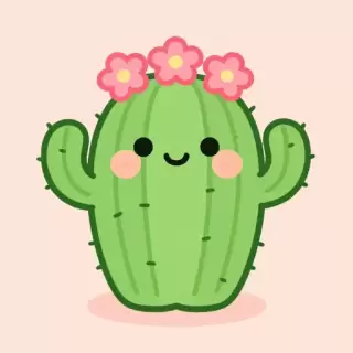 Cactus with a Flower Crown