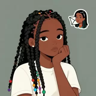 Black Girl with Colorful Braids