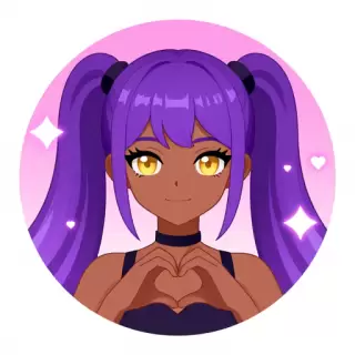 Brown-Skinned E-Girl with Purple Ombre