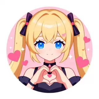 Blonde Western Teen with Heart Hands